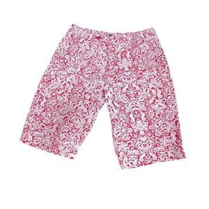 Bandolino Women's Long Shorts‎ Capri Pants Size 12 Stretch Floral Coral